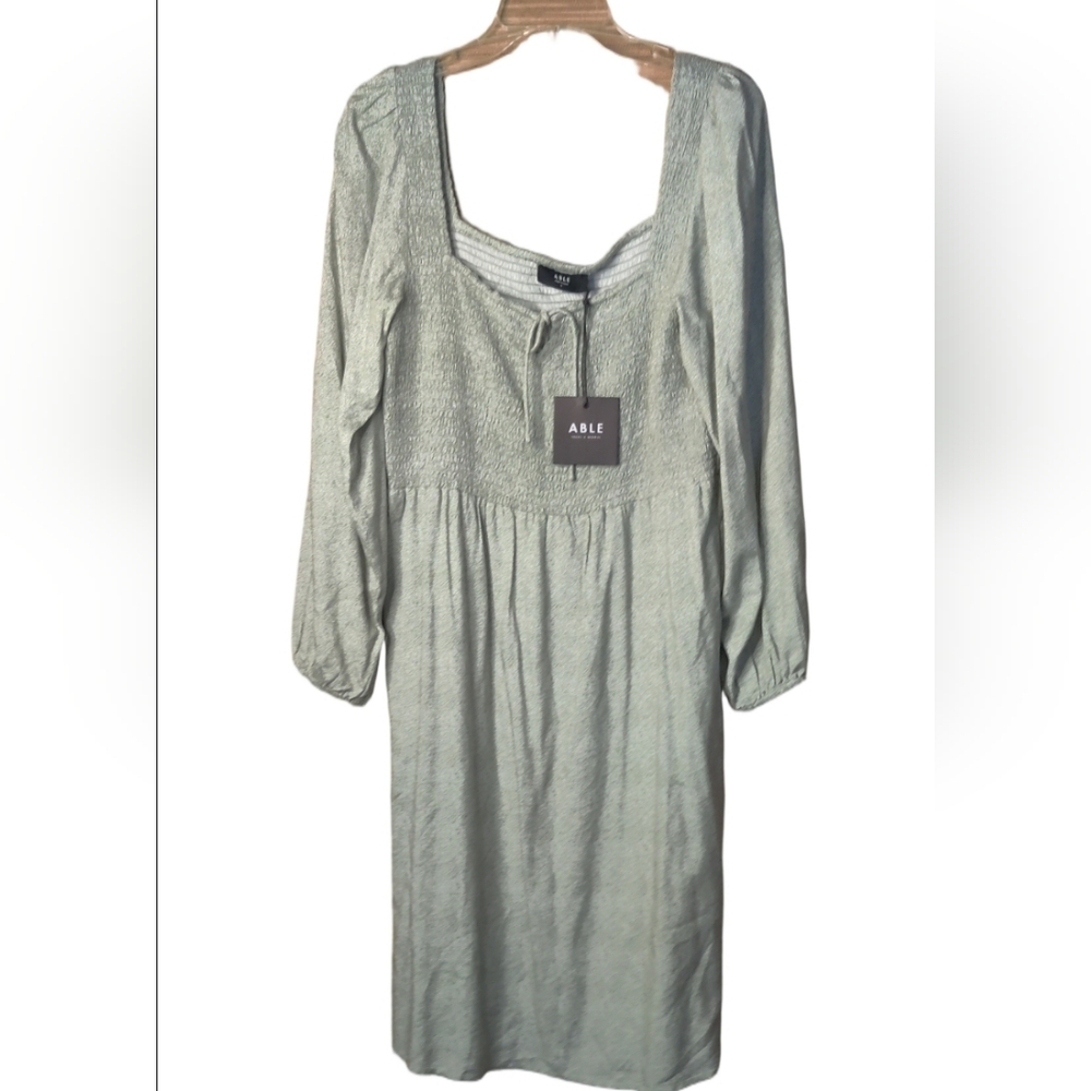 ABLE Joyce Smocked Midi Dress Nwt XL - Picture 4 of 10